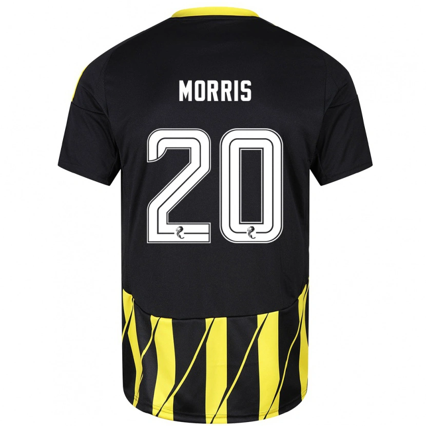 Danxen Hombre Camiseta Shayden Morris #20 Negro Amarillo 2ª Equipación 2024/25 La Camisa México