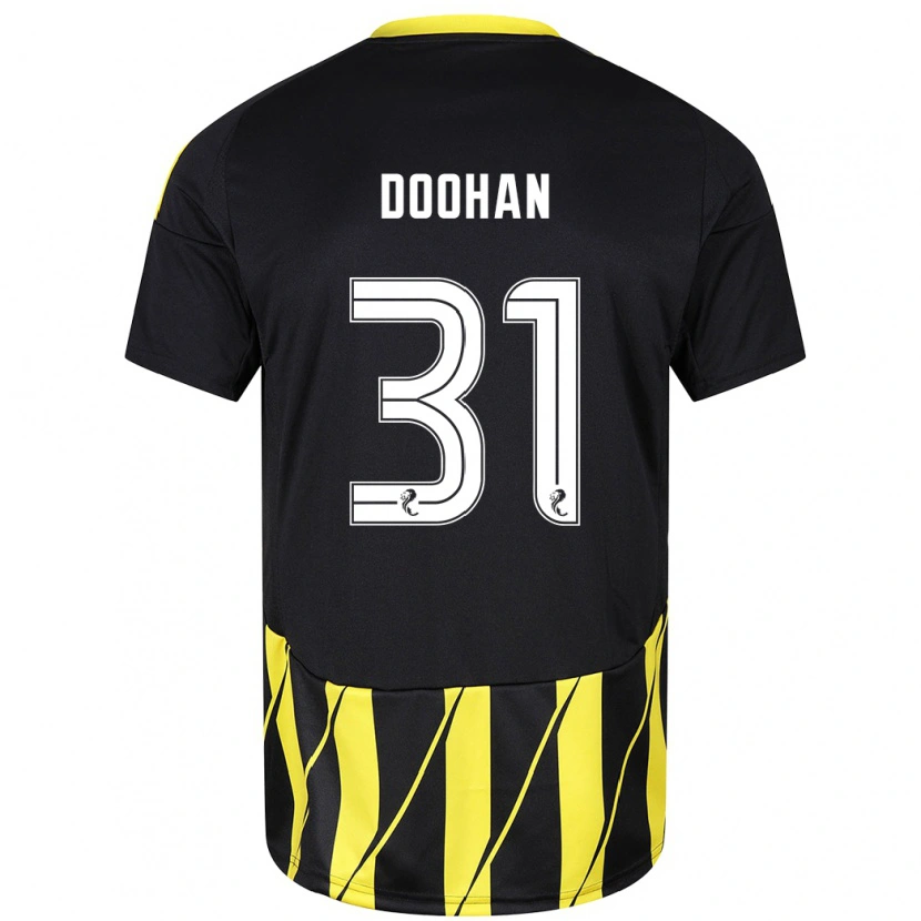 Danxen Hombre Camiseta Ross Doohan #31 Negro Amarillo 2ª Equipación 2024/25 La Camisa México