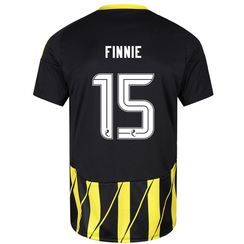 Danxen Hombre Camiseta Maddison Finnie #15 Negro Amarillo 2ª Equipación 2024/25 La Camisa México