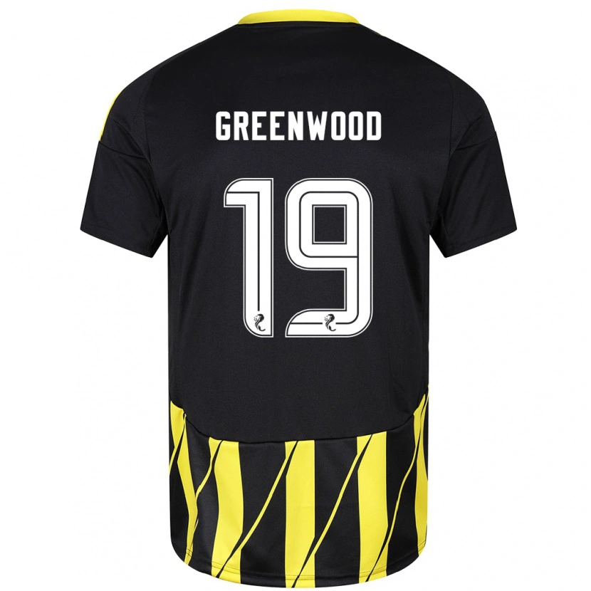 Danxen Hombre Camiseta Brodie Greenwood #19 Negro Amarillo 2ª Equipación 2024/25 La Camisa México