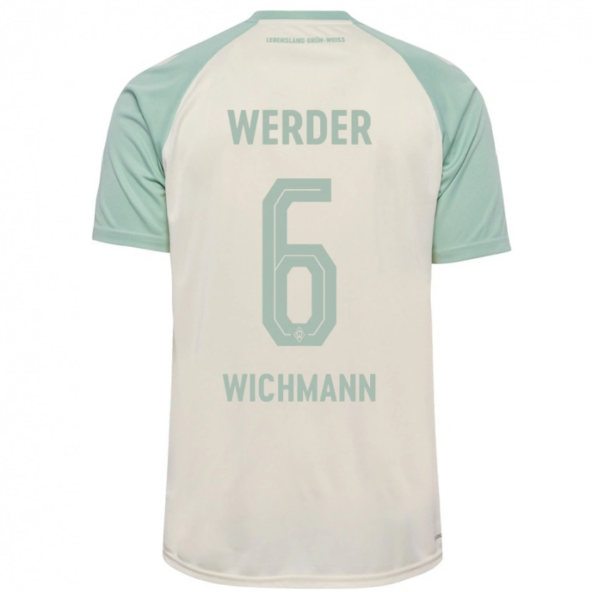 Danxen Hombre Camiseta Reena Wichmann #6 Blanquecino Verde Claro 2ª Equipación 2024/25 La Camisa México