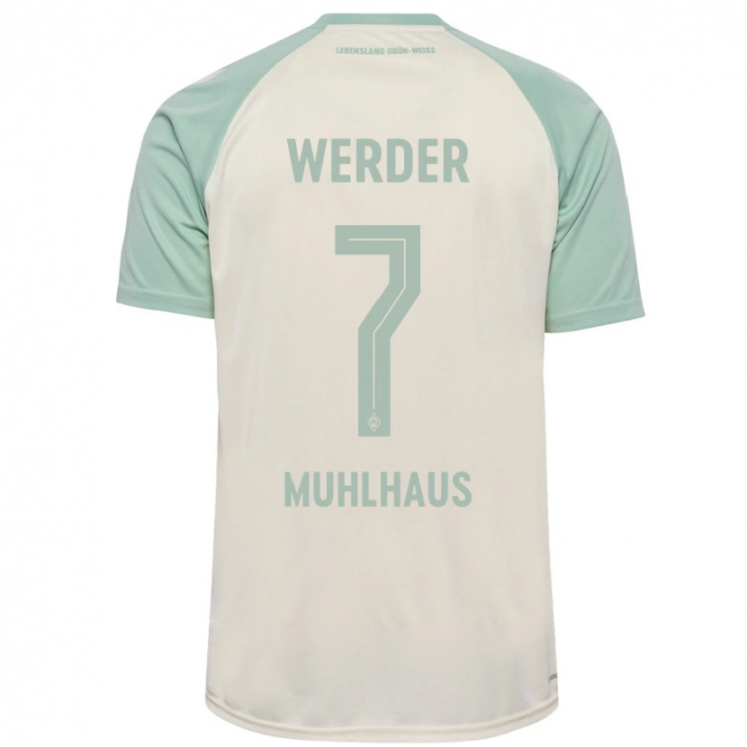 Danxen Hombre Camiseta Larissa Mühlhaus #7 Blanquecino Verde Claro 2ª Equipación 2024/25 La Camisa México