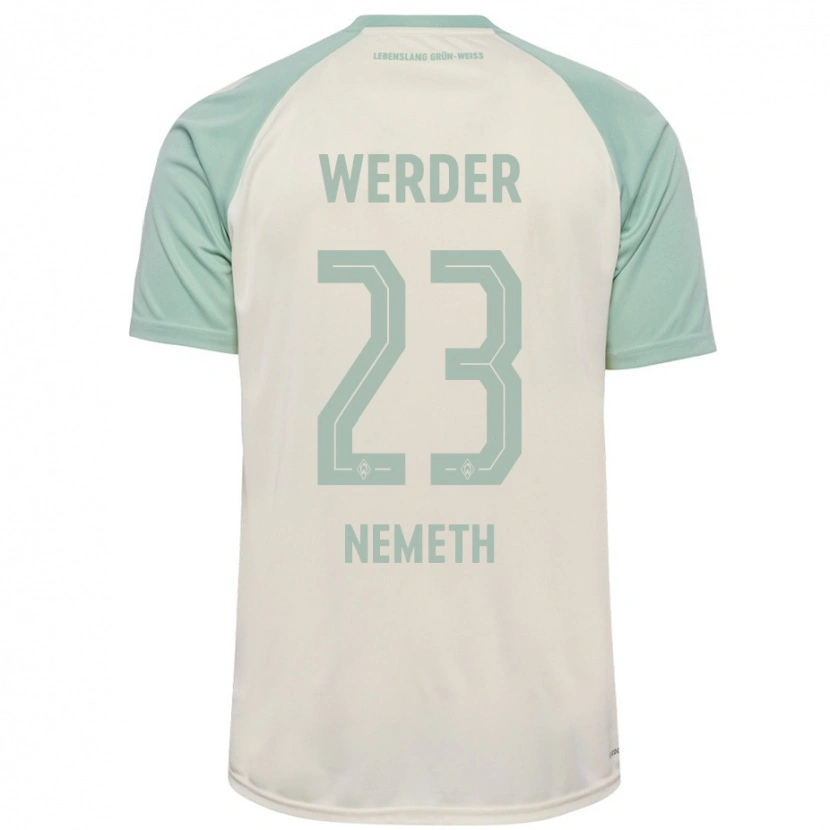 Danxen Hombre Camiseta Hanna Németh #23 Blanquecino Verde Claro 2ª Equipación 2024/25 La Camisa México