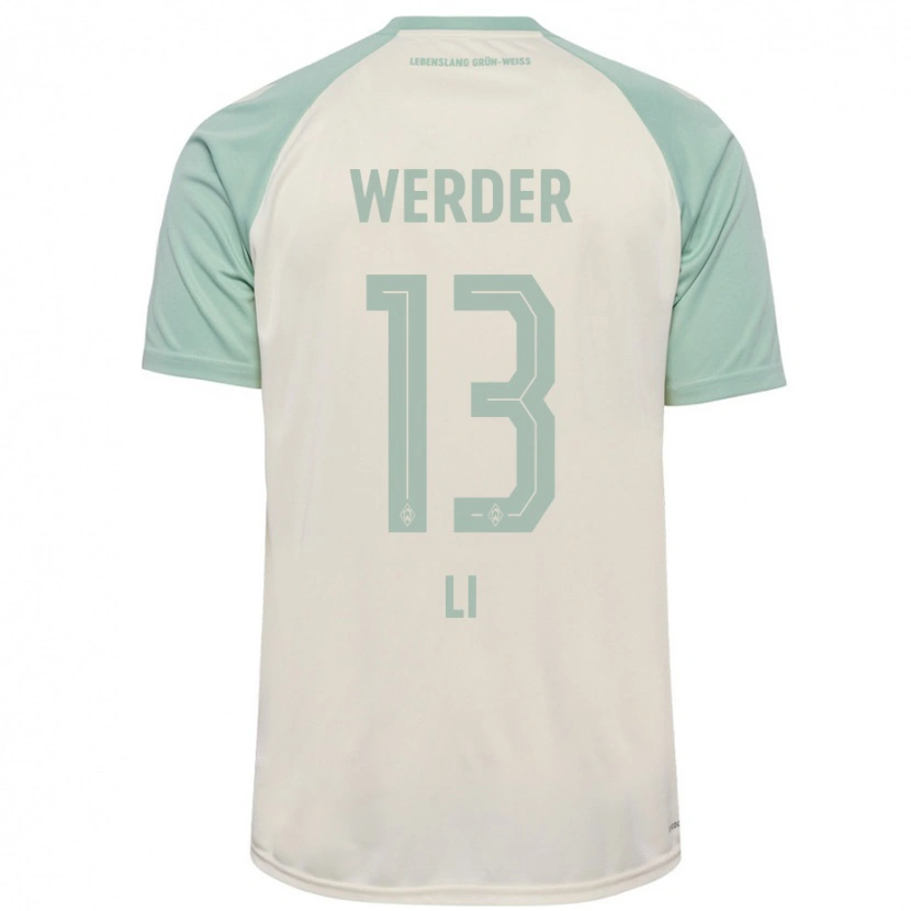 Danxen Hombre Camiseta Xiancheng Li #13 Blanquecino Verde Claro 2ª Equipación 2024/25 La Camisa México