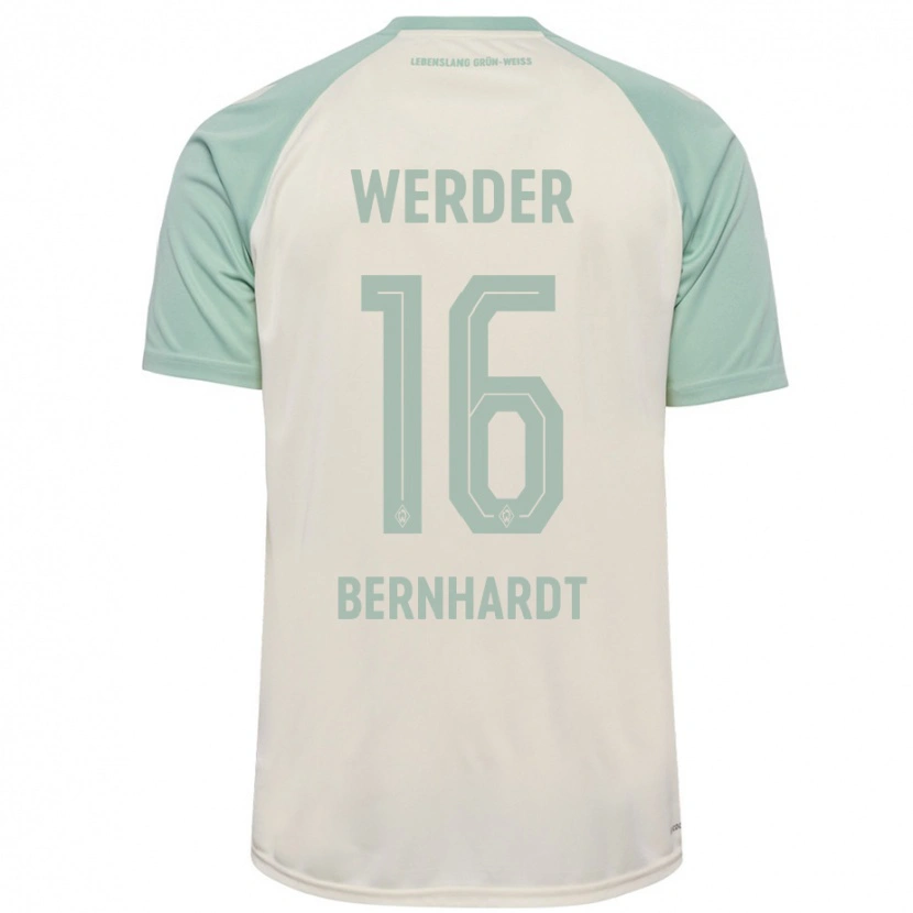 Danxen Hombre Camiseta Emilie Bernhardt #16 Blanquecino Verde Claro 2ª Equipación 2024/25 La Camisa México