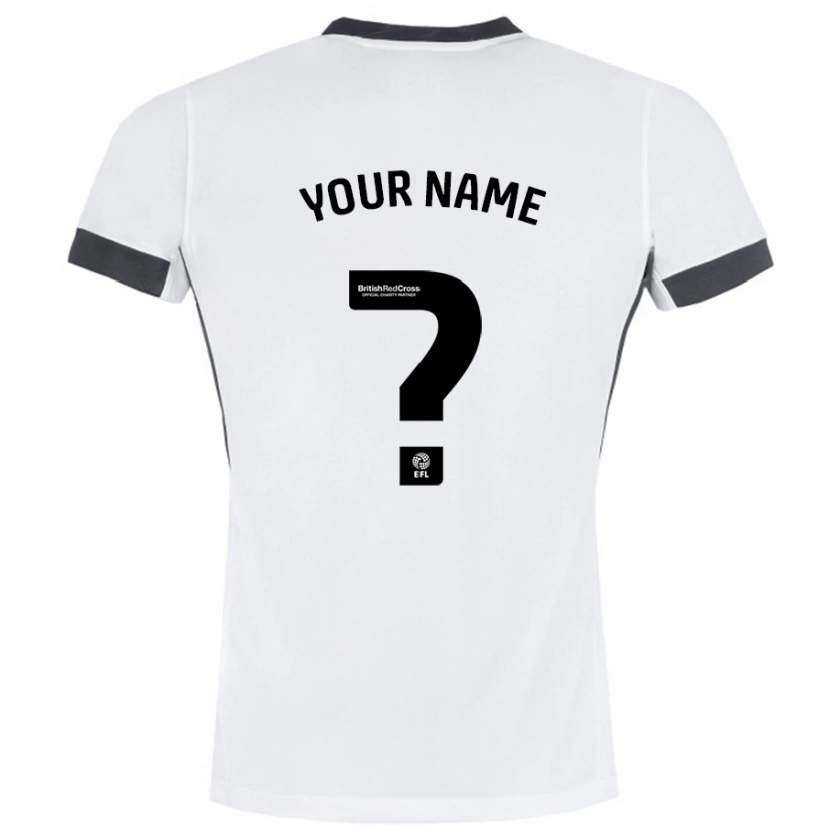 Danxen Hombre Camiseta Su Nombre #0 Blanco Negro 2ª Equipación 2024/25 La Camisa México