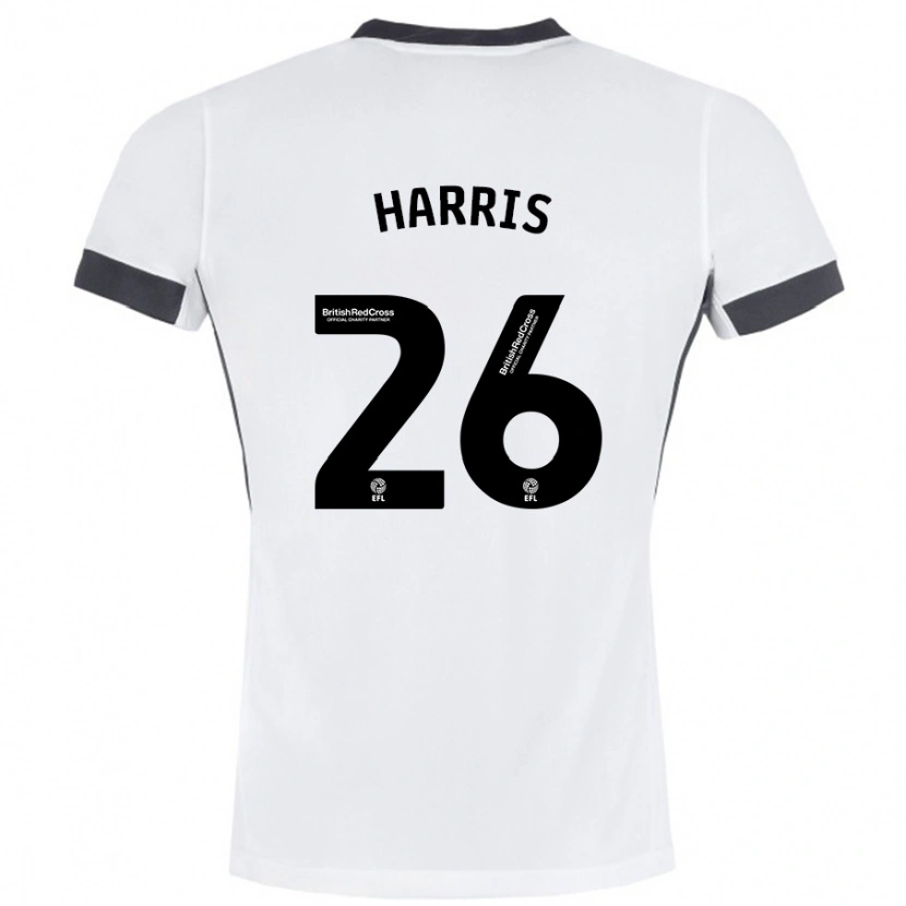 Danxen Hombre Camiseta Luke Harris #26 Blanco Negro 2ª Equipación 2024/25 La Camisa México