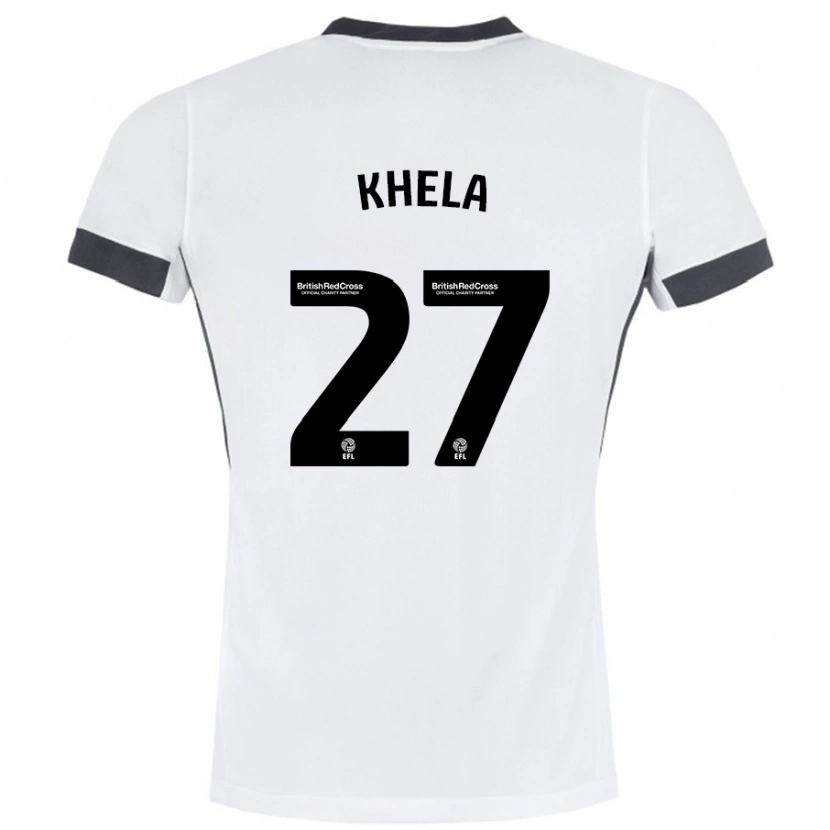 Danxen Hombre Camiseta Brandon Khela #27 Blanco Negro 2ª Equipación 2024/25 La Camisa México