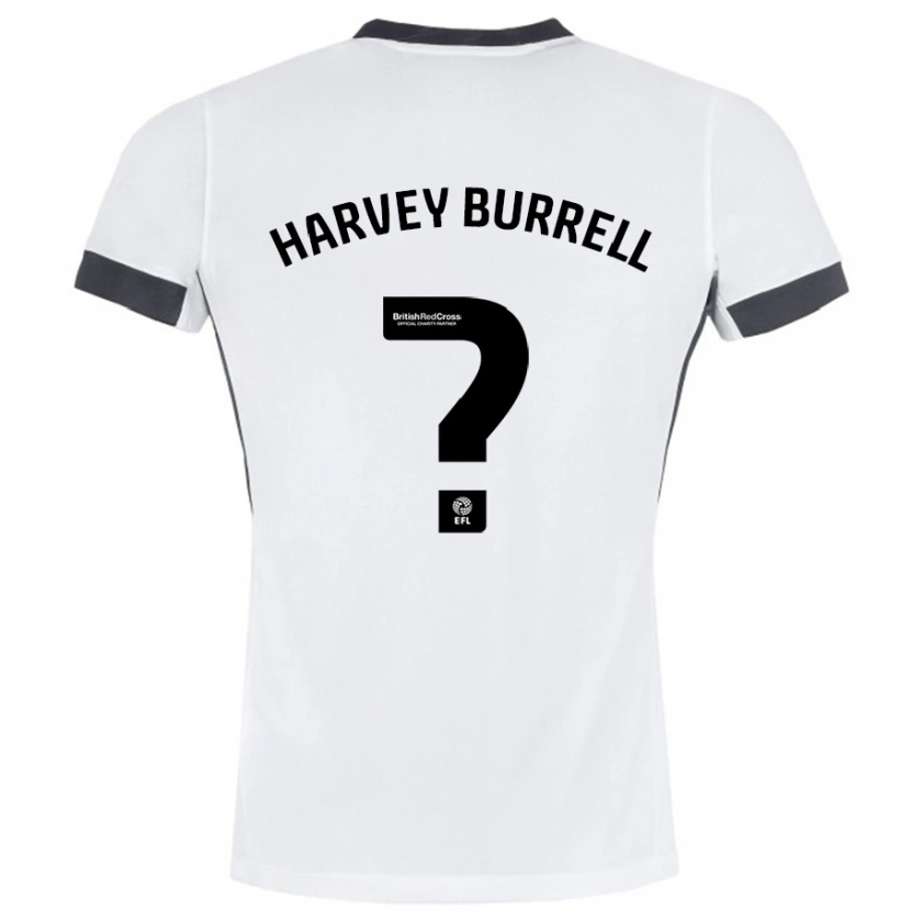 Danxen Hombre Camiseta William Harvey Burrell #0 Blanco Negro 2ª Equipación 2024/25 La Camisa México