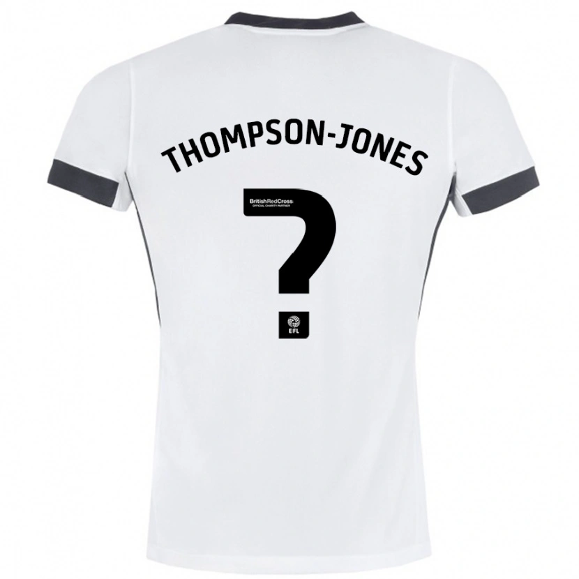 Danxen Hombre Camiseta Riquelme Thompson-Jones #0 Blanco Negro 2ª Equipación 2024/25 La Camisa México