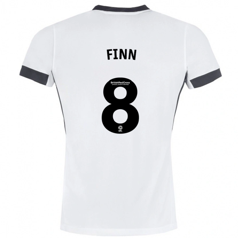 Danxen Hombre Camiseta Jamie Finn #8 Blanco Negro 2ª Equipación 2024/25 La Camisa México