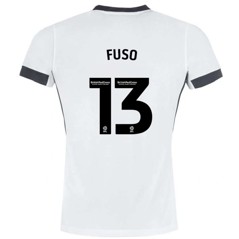 Danxen Hombre Camiseta Ivana Fuso #13 Blanco Negro 2ª Equipación 2024/25 La Camisa México