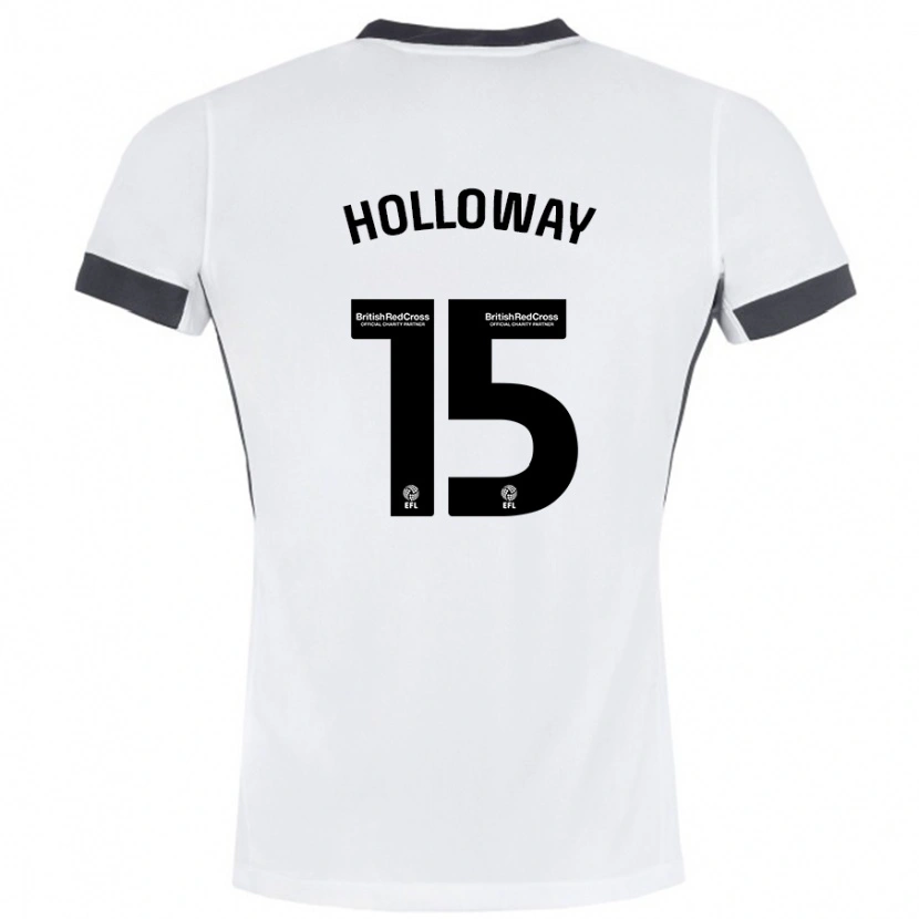 Danxen Hombre Camiseta Rebecca Holloway #15 Blanco Negro 2ª Equipación 2024/25 La Camisa México