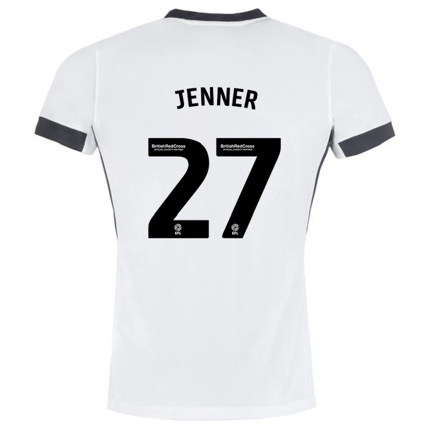 Danxen Hombre Camiseta Abbi Jenner #27 Blanco Negro 2ª Equipación 2024/25 La Camisa México