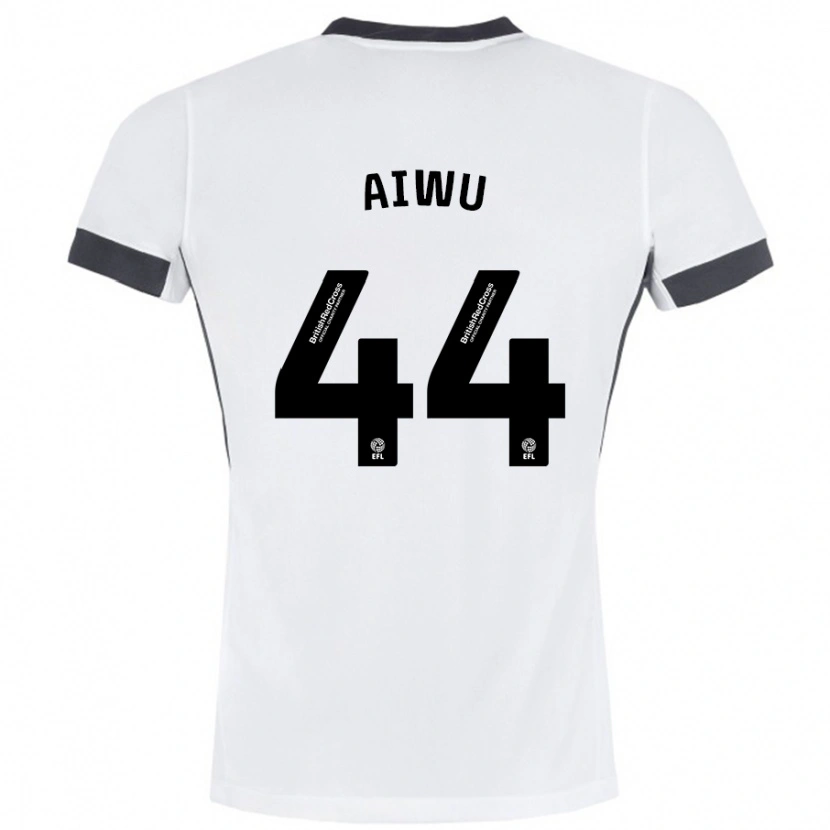 Danxen Hombre Camiseta Emanuel Aiwu #44 Blanco Negro 2ª Equipación 2024/25 La Camisa México