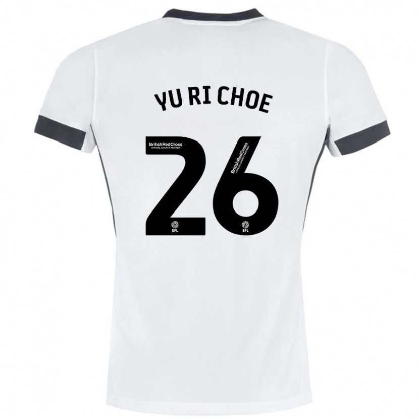 Danxen Hombre Camiseta Yu-Ri Choe #26 Blanco Negro 2ª Equipación 2024/25 La Camisa México