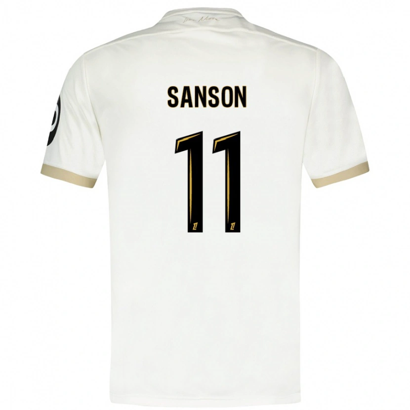 Danxen Hombre Camiseta Morgan Sanson #11 Blanco Dorado 2ª Equipación 2024/25 La Camisa México