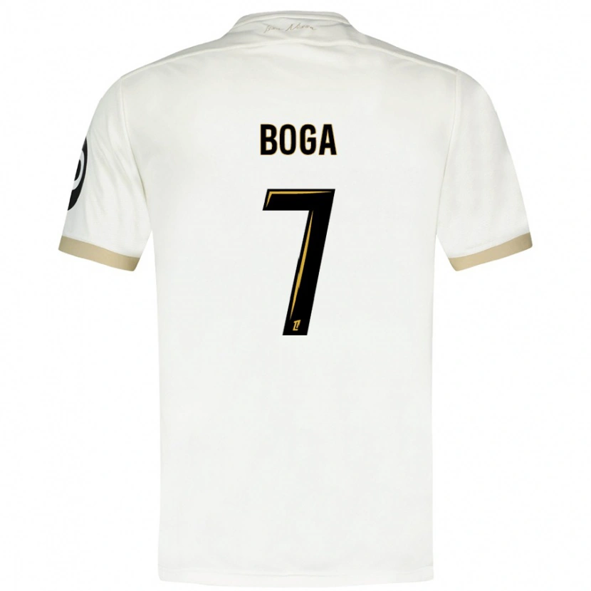 Danxen Hombre Camiseta Jérémie Boga #7 Blanco Dorado 2ª Equipación 2024/25 La Camisa México