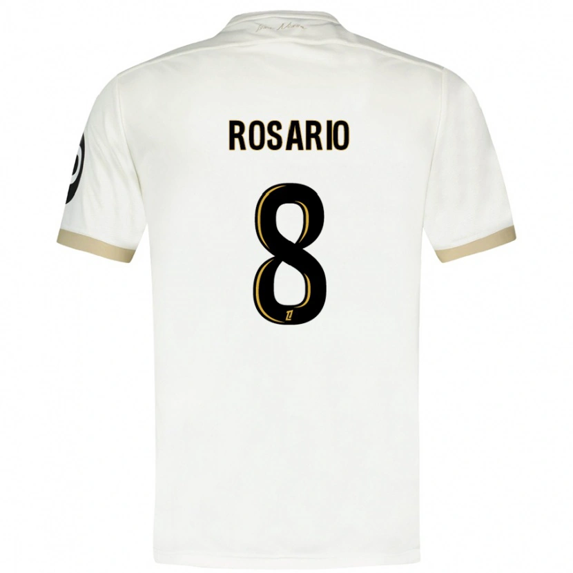Danxen Hombre Camiseta Pablo Rosario #8 Blanco Dorado 2ª Equipación 2024/25 La Camisa México