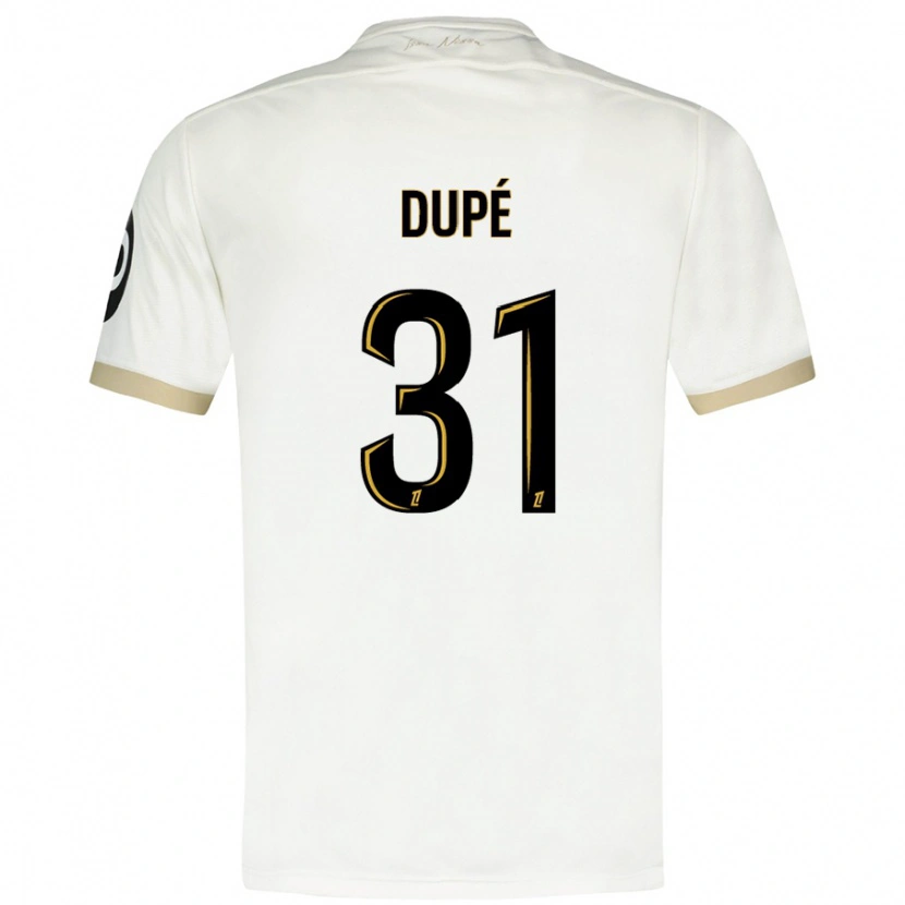 Danxen Hombre Camiseta Maxime Dupé #31 Blanco Dorado 2ª Equipación 2024/25 La Camisa México