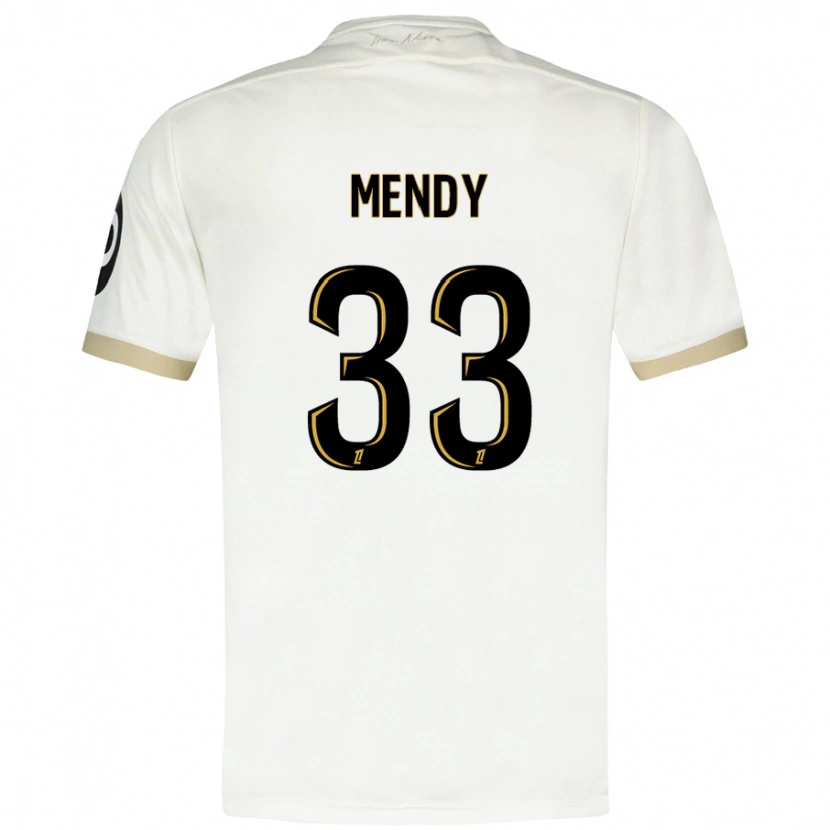 Danxen Hombre Camiseta Antoine Mendy #33 Blanco Dorado 2ª Equipación 2024/25 La Camisa México
