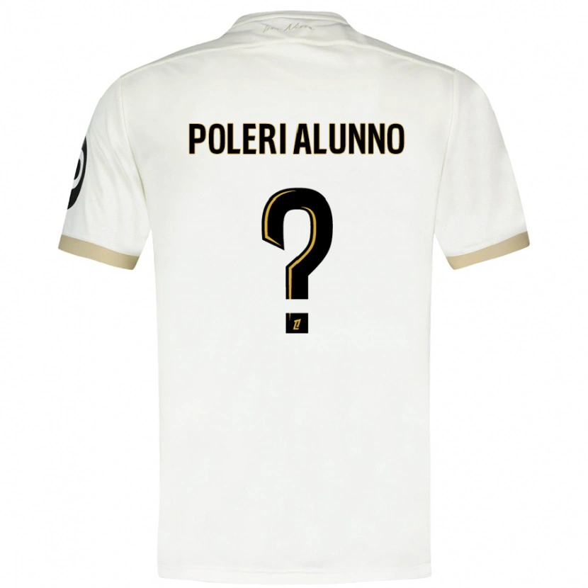 Danxen Hombre Camiseta Mathis Poleri Alunno #0 Blanco Dorado 2ª Equipación 2024/25 La Camisa México