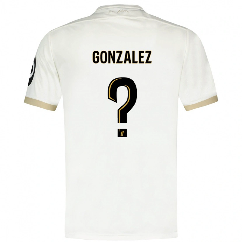 Danxen Hombre Camiseta Anthony Gonzalez #0 Blanco Dorado 2ª Equipación 2024/25 La Camisa México