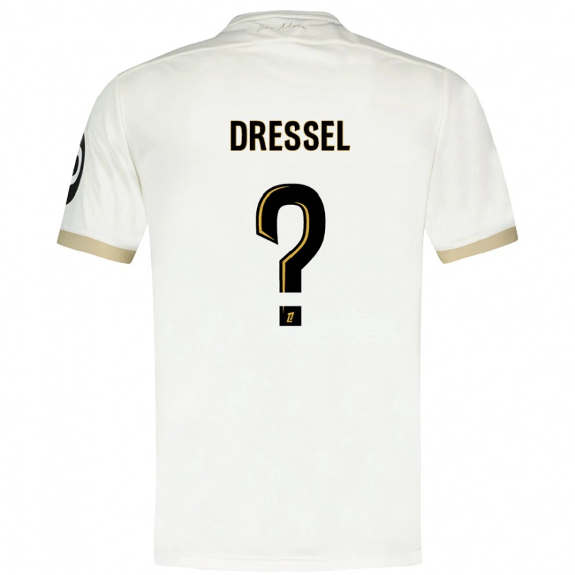 Danxen Hombre Camiseta Charlie Dressel #0 Blanco Dorado 2ª Equipación 2024/25 La Camisa México