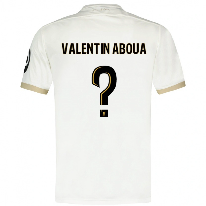 Danxen Hombre Camiseta Louis Valentin Aboua #0 Blanco Dorado 2ª Equipación 2024/25 La Camisa México