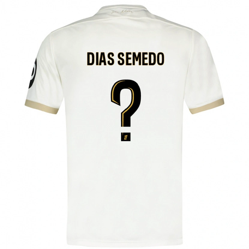 Danxen Hombre Camiseta Samuel Dias Semedo #0 Blanco Dorado 2ª Equipación 2024/25 La Camisa México