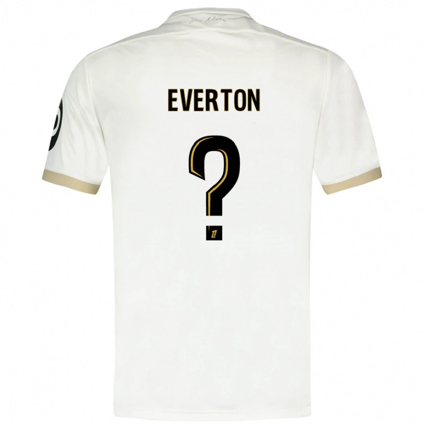 Danxen Hombre Camiseta Everton #0 Blanco Dorado 2ª Equipación 2024/25 La Camisa México