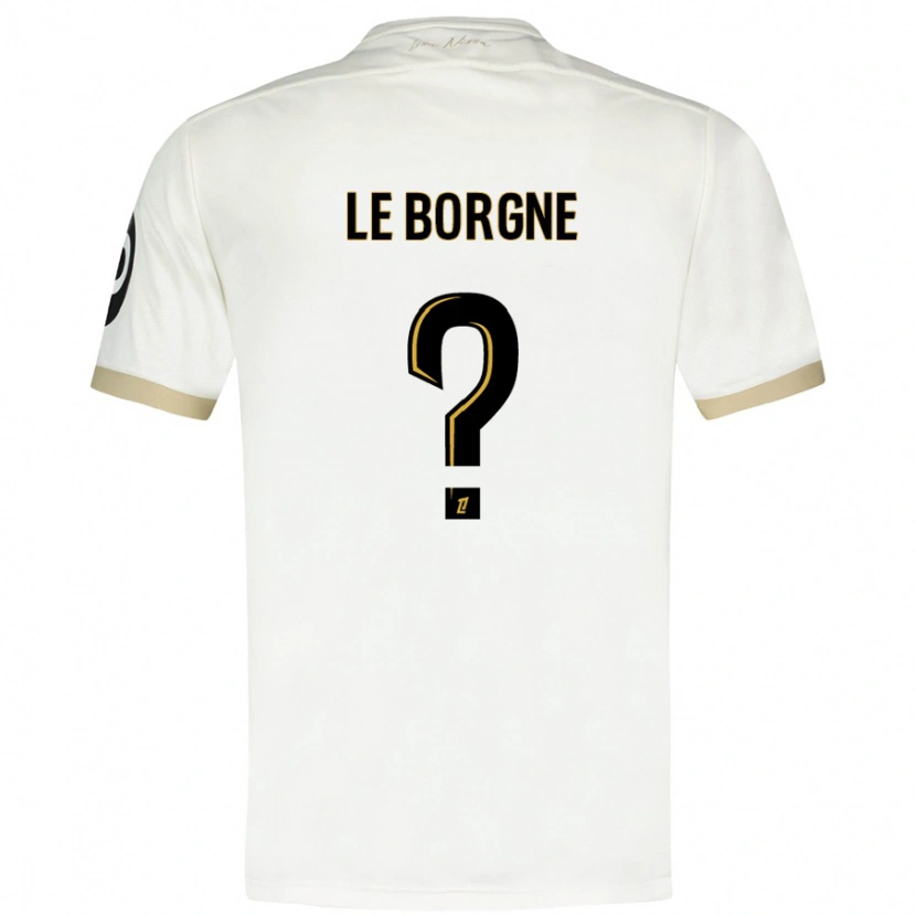 Danxen Hombre Camiseta Andréa Le Borgne #0 Blanco Dorado 2ª Equipación 2024/25 La Camisa México