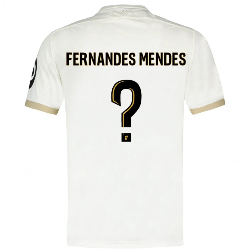 Danxen Hombre Camiseta Mathis Fernandes Mendes #0 Blanco Dorado 2ª Equipación 2024/25 La Camisa México