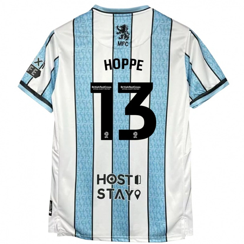 Danxen Hombre Camiseta Matthew Hoppe #13 Blanco Azul 2ª Equipación 2024/25 La Camisa México