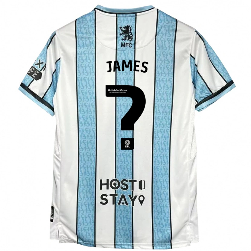 Danxen Hombre Camiseta Daniel James #0 Blanco Azul 2ª Equipación 2024/25 La Camisa México