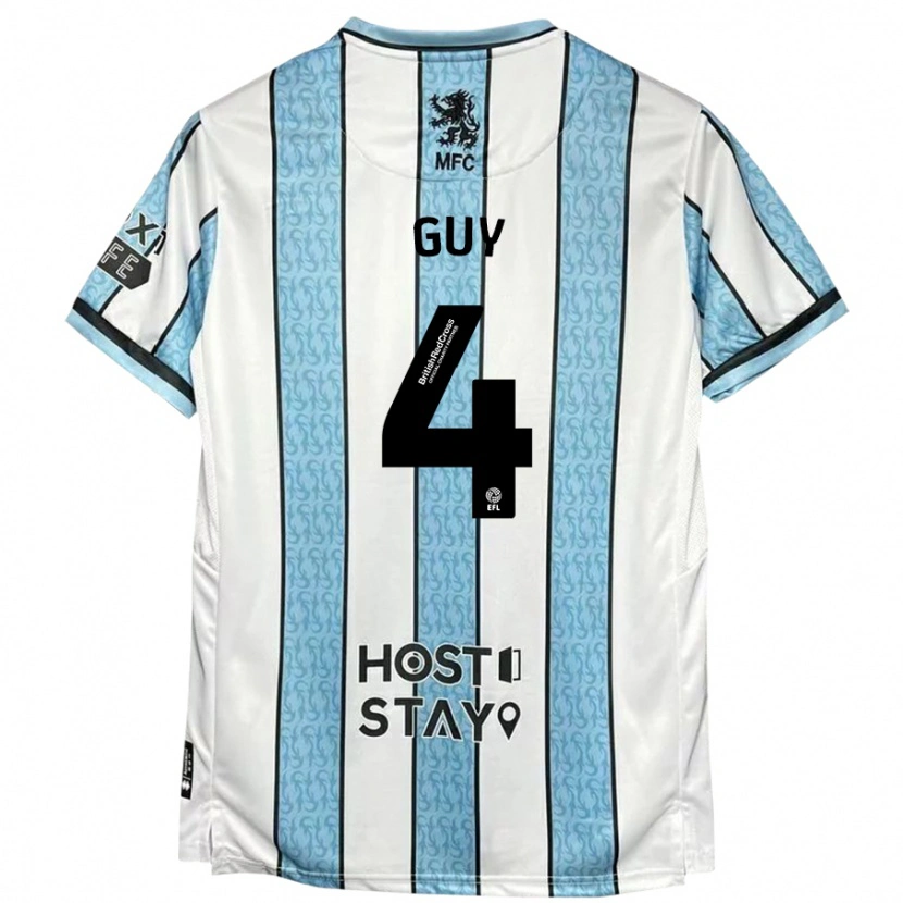 Danxen Hombre Camiseta Bethany Guy #4 Blanco Azul 2ª Equipación 2024/25 La Camisa México