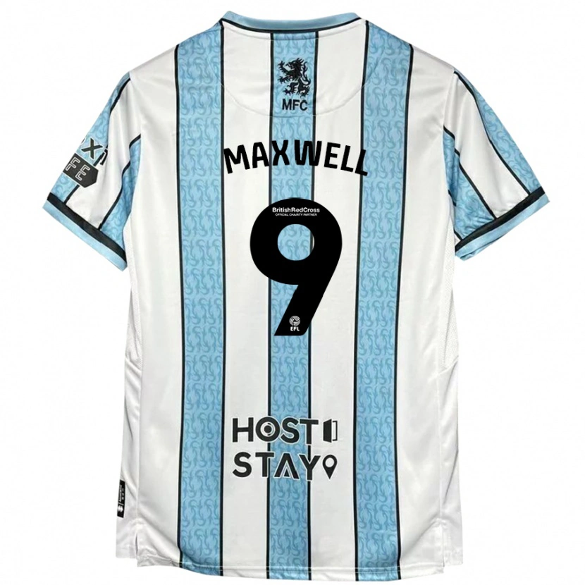 Danxen Hombre Camiseta Armani Maxwell #9 Blanco Azul 2ª Equipación 2024/25 La Camisa México