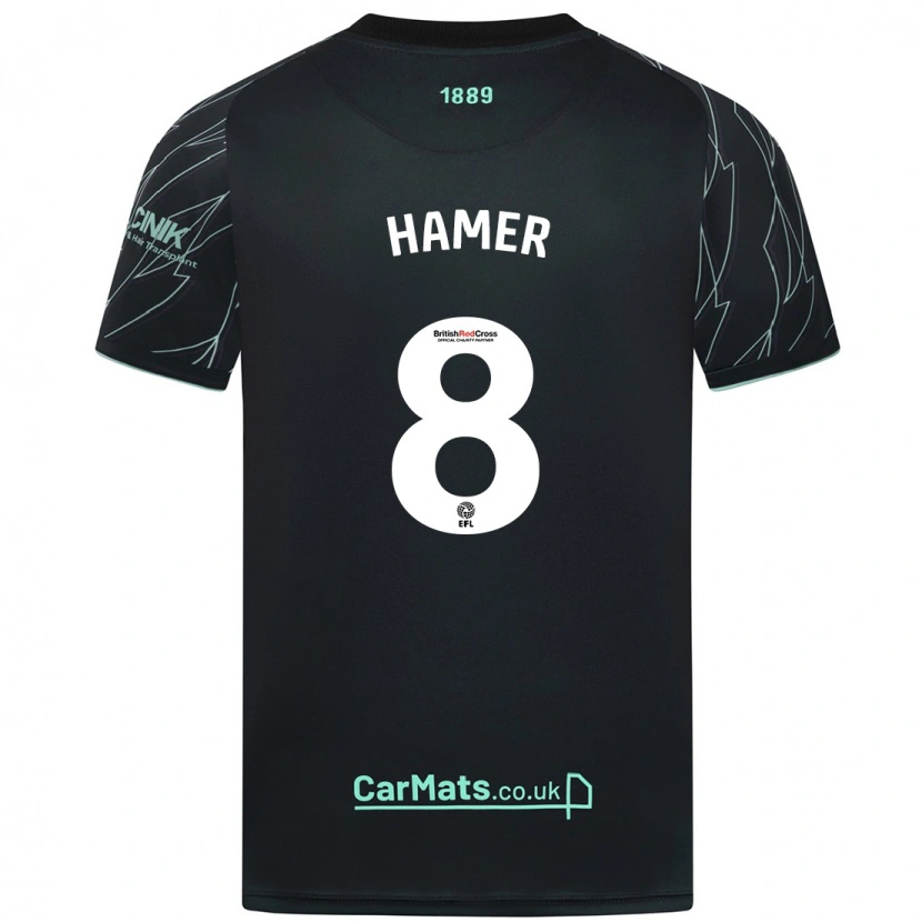 Danxen Hombre Camiseta Gustavo Hamer #8 Negro Verde 2ª Equipación 2024/25 La Camisa México