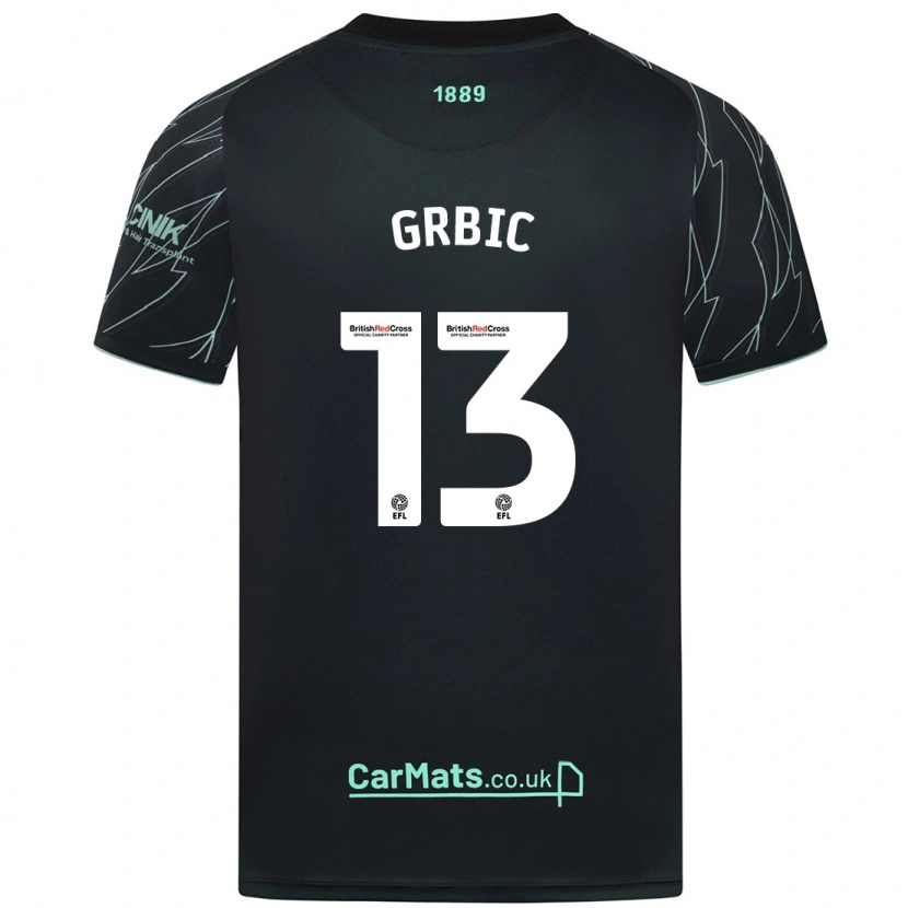 Danxen Hombre Camiseta Ivo Grbic #13 Negro Verde 2ª Equipación 2024/25 La Camisa México