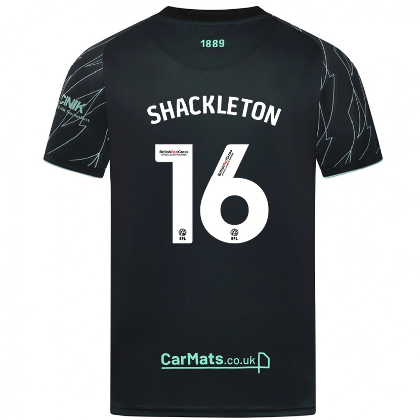 Danxen Hombre Camiseta Jamie Shackleton #16 Negro Verde 2ª Equipación 2024/25 La Camisa México