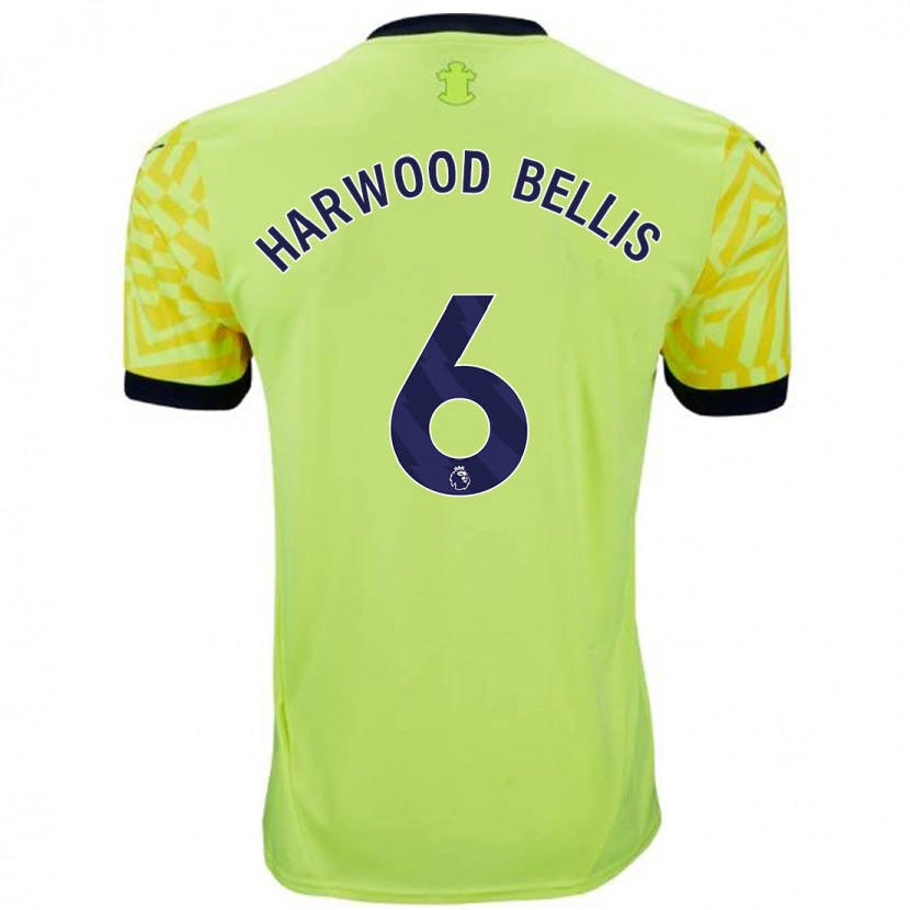 Danxen Hombre Camiseta Taylor Harwood-Bellis #6 Amarillo 2ª Equipación 2024/25 La Camisa México