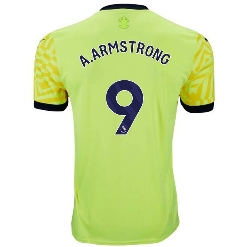 Danxen Hombre Camiseta Adam Armstrong #9 Amarillo 2ª Equipación 2024/25 La Camisa México