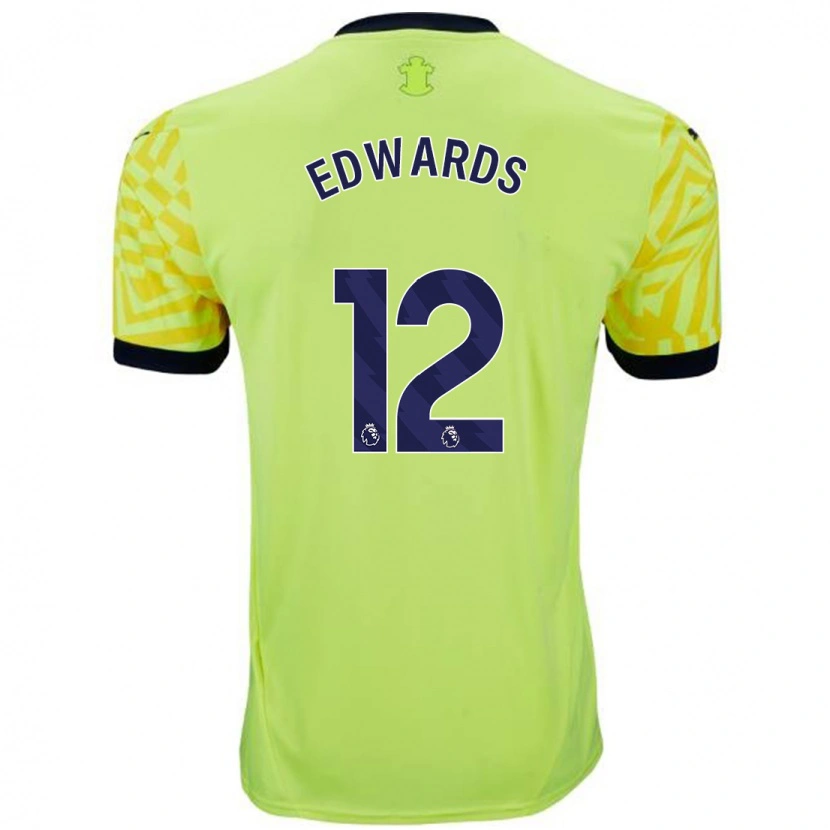 Danxen Hombre Camiseta Ronnie Edwards #12 Amarillo 2ª Equipación 2024/25 La Camisa México