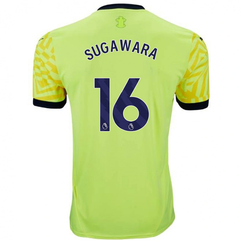 Danxen Hombre Camiseta Yukinari Sugawara #16 Amarillo 2ª Equipación 2024/25 La Camisa México