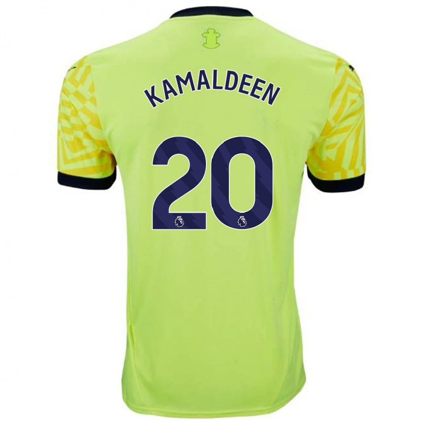 Danxen Hombre Camiseta Kamaldeen Sulemana #20 Amarillo 2ª Equipación 2024/25 La Camisa México
