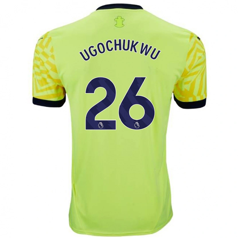 Danxen Hombre Camiseta Lesley Ugochukwu #26 Amarillo 2ª Equipación 2024/25 La Camisa México