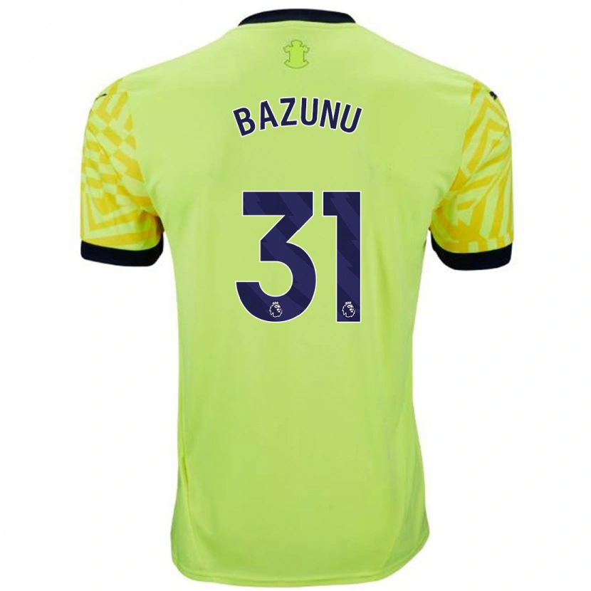 Danxen Hombre Camiseta Gavin Bazunu #31 Amarillo 2ª Equipación 2024/25 La Camisa México