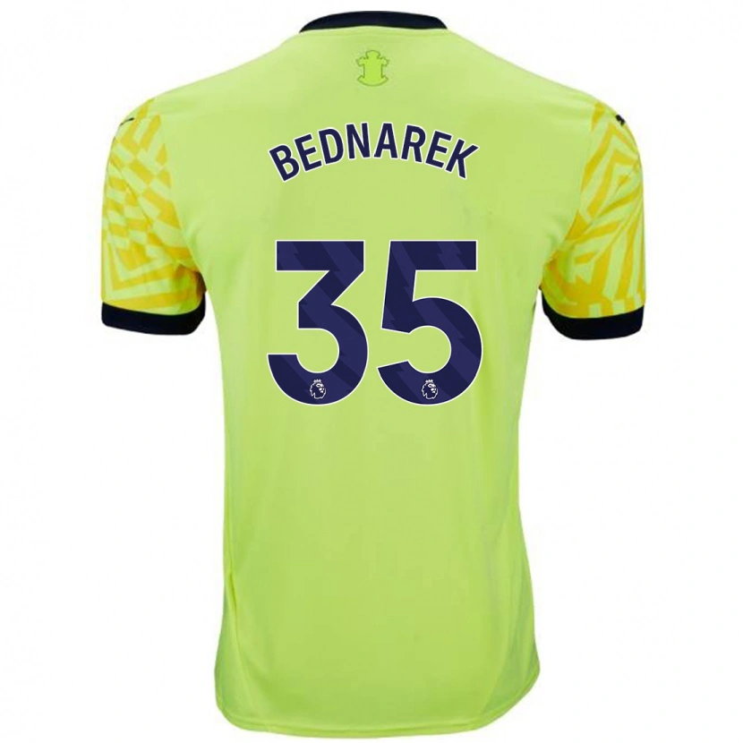 Danxen Hombre Camiseta Jan Bednarek #35 Amarillo 2ª Equipación 2024/25 La Camisa México