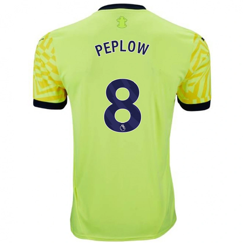 Danxen Hombre Camiseta Chloe Peplow #8 Amarillo 2ª Equipación 2024/25 La Camisa México