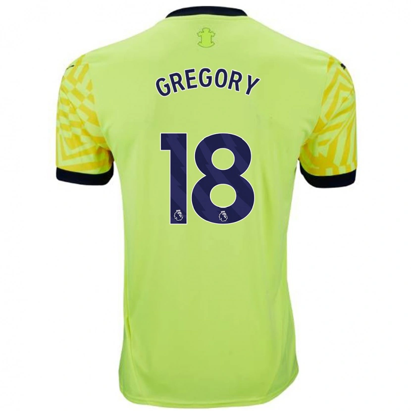Danxen Hombre Camiseta Freya Gregory #18 Amarillo 2ª Equipación 2024/25 La Camisa México